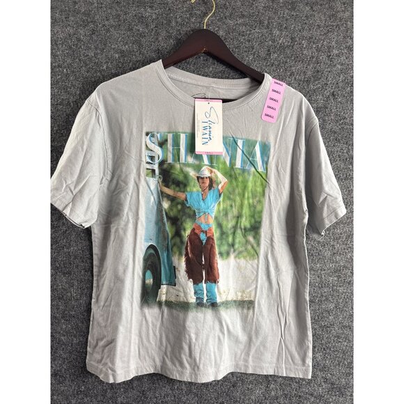 Shania Twain Graphic T-Shirt Band Tee Small S Grey 100% Cotton - Picture 1 of 9